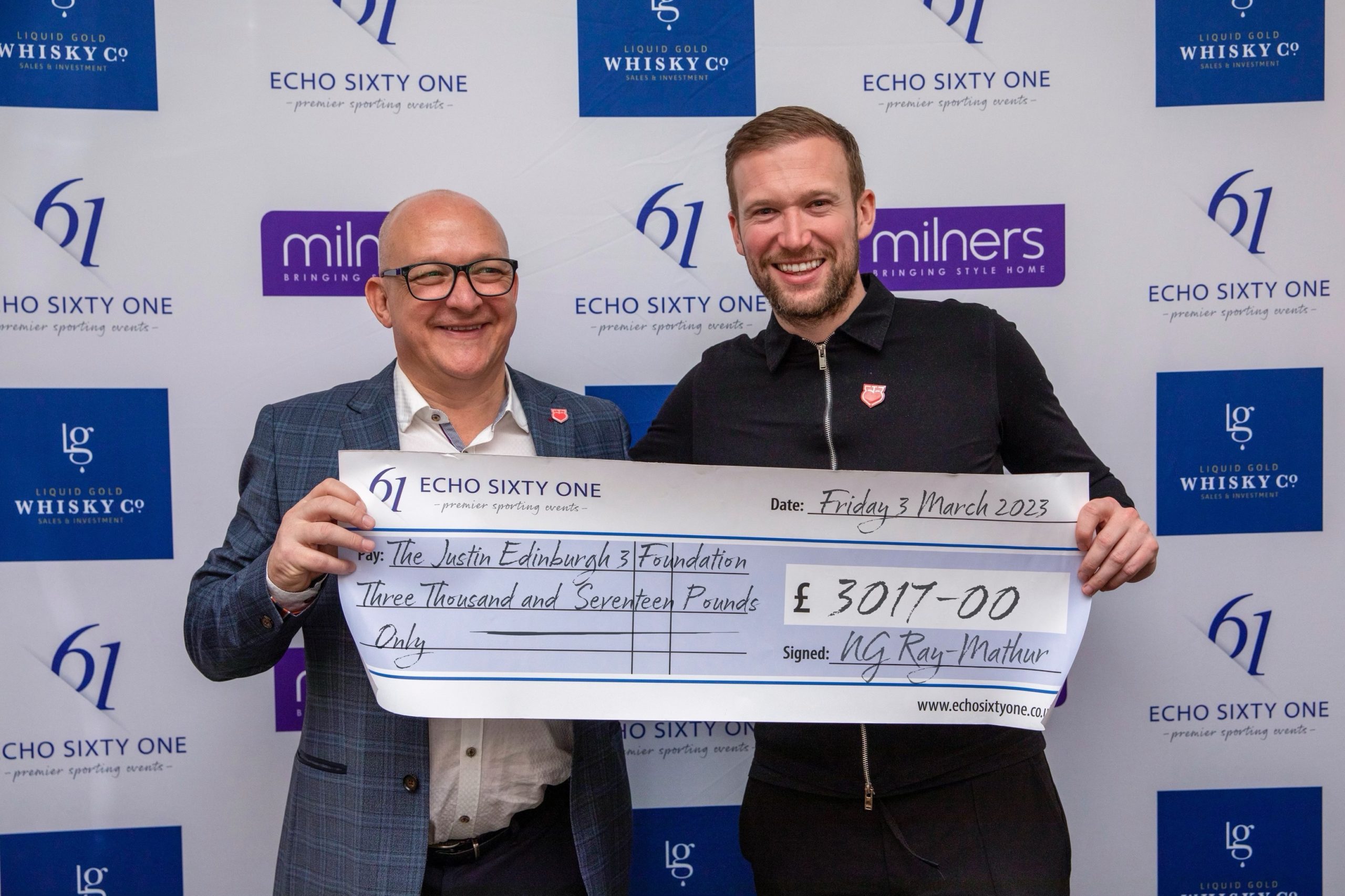 Echo Sixty One Raises £3,017 for JE3 Foundation